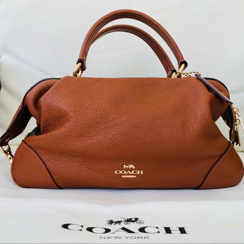 Coach Polished Pebble Lane Satchel EUC - Picture 6 of 16